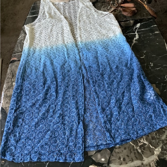 Charlotte Russe blue ombré lace open front cardigan size xl - Picture 1 of 4